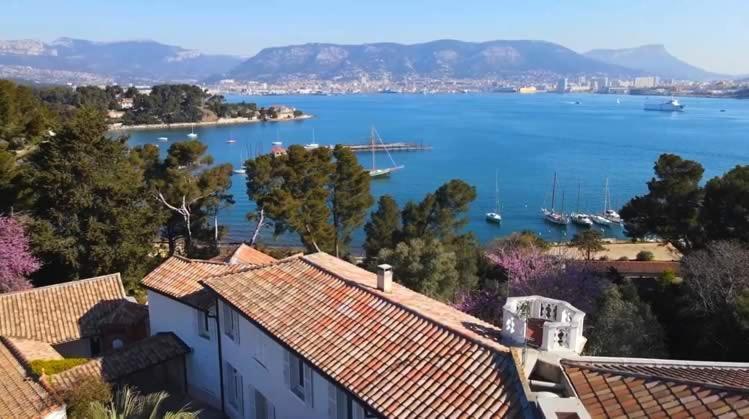 Villa-Chateau Les Terrasses - Tamaris, Plage Des Sablettes, Mer Au Bas De La Propriete La Seyne-sur-Mer Exterior foto